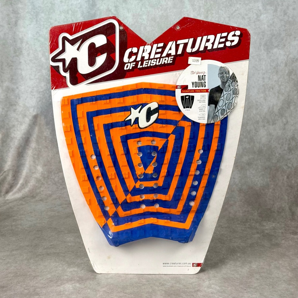 Creatures of Leisure Nat Young Signature Surfboard Traction Pad Blue Orange